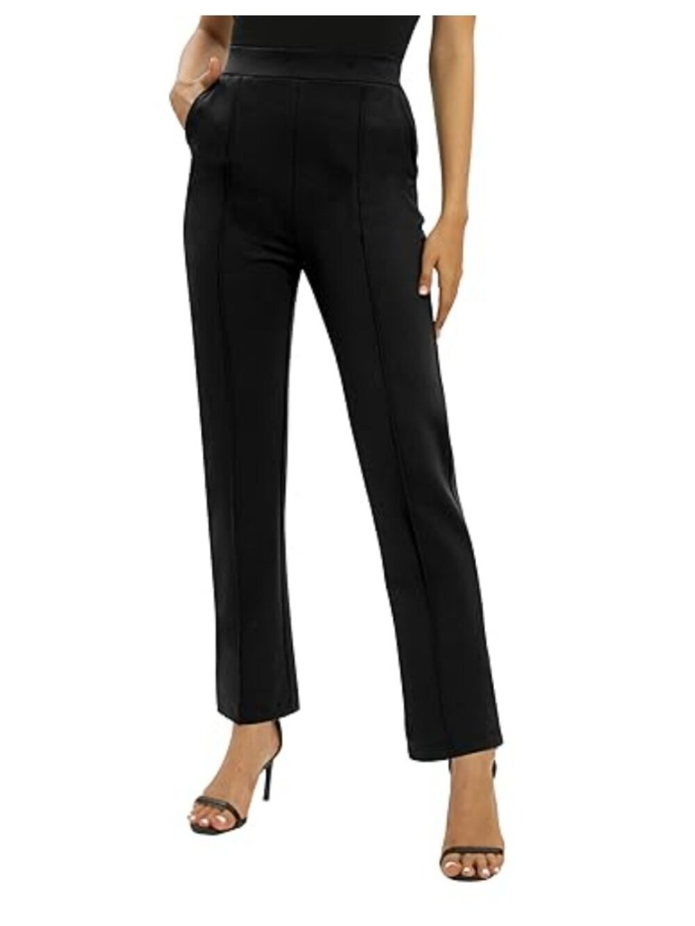Straight Leg Yoga Dress Pants with Pockets